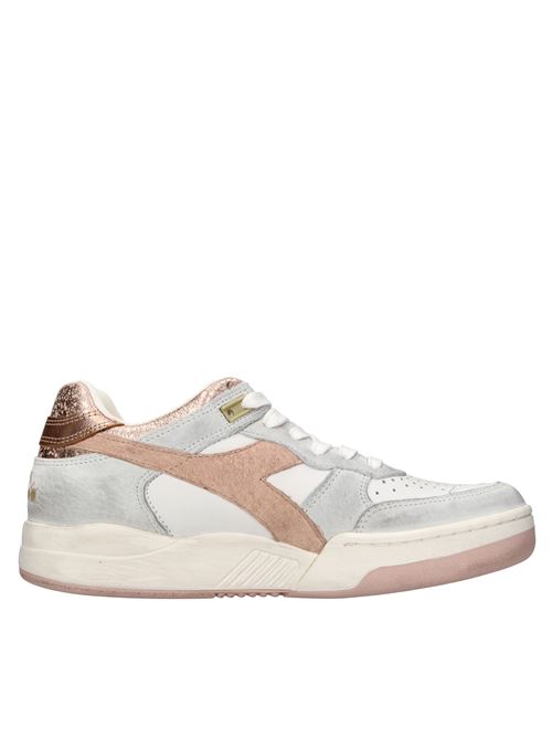Leather and suede sneakers DIADORA HERITAGE | B.560 CRACKLE LAME WNBIANCO-ROSA